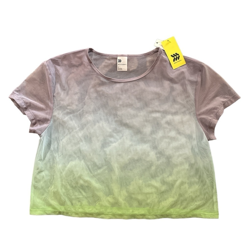 ALL IN MOTION Mesh Crop Top Short Sleeves Summer Casual Medium BNWT